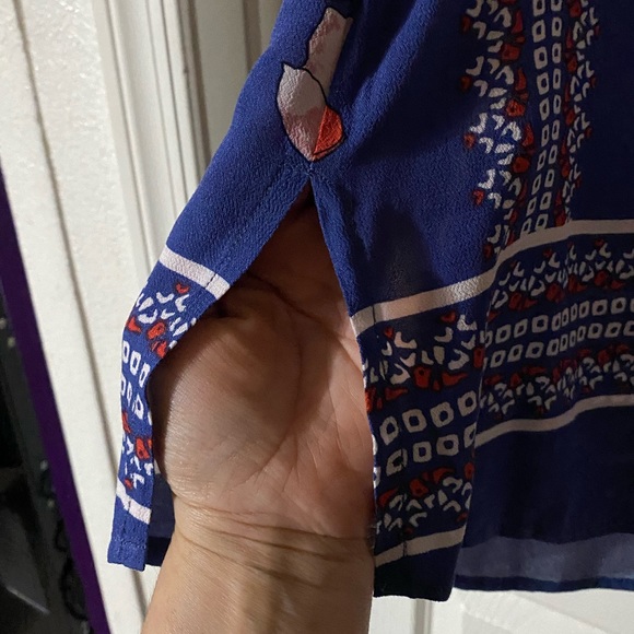 NWT MARKET & SPRUCE Floral Tank Top 3 Button down, Sz L. - Picture 11 of 11